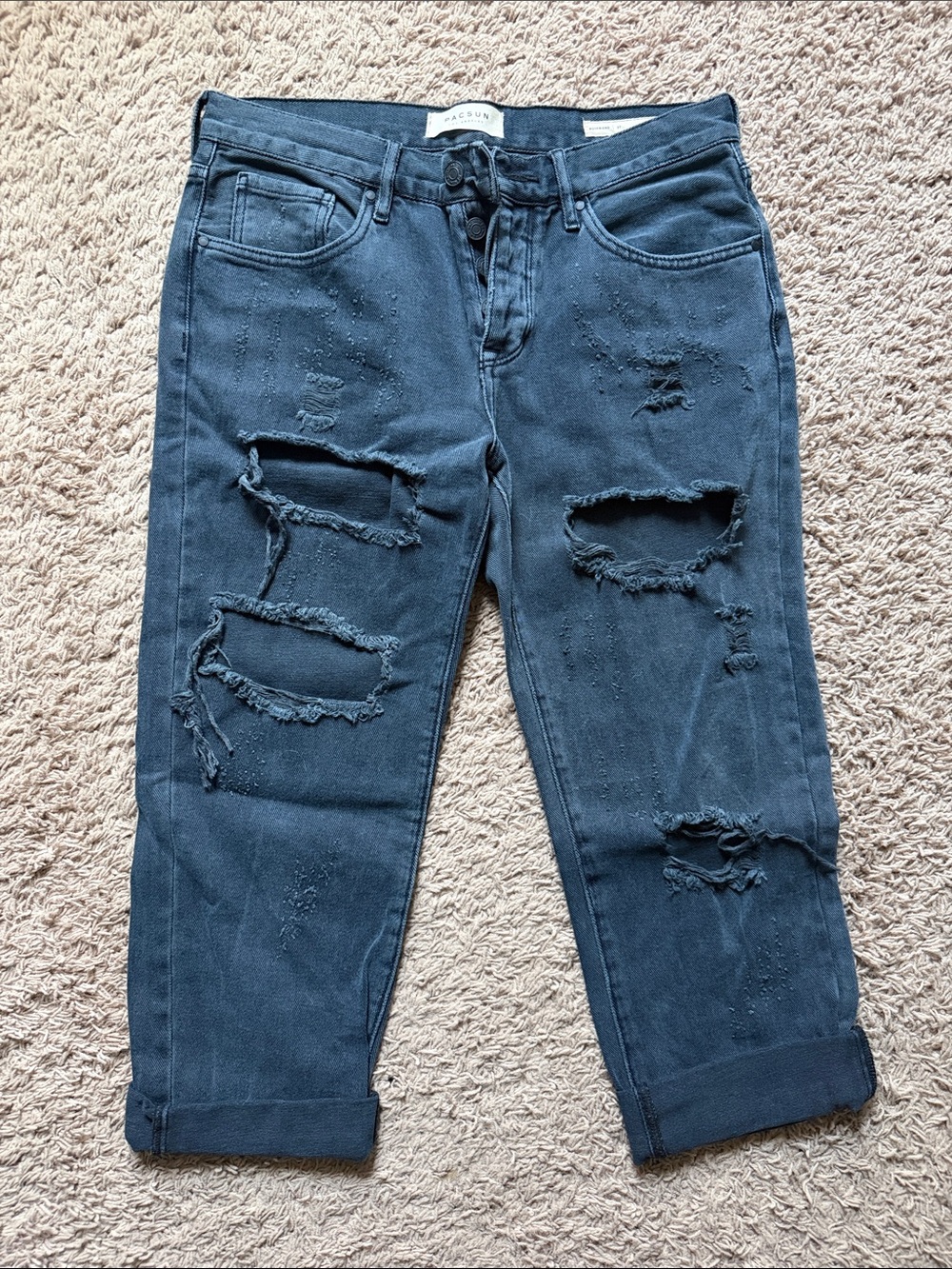 PacSun Black Distressed Boyfriend Jeans